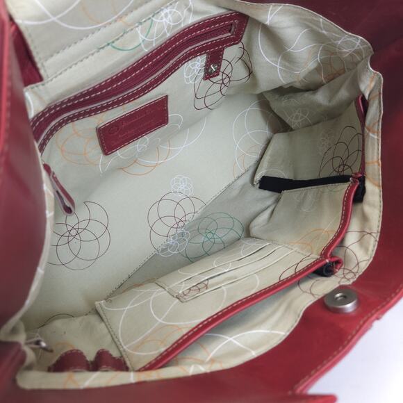 Vtg Franklin Covey Red Leather Tote Bag Planner Wristlet Work Travel Organizer - Picture 9 of 15